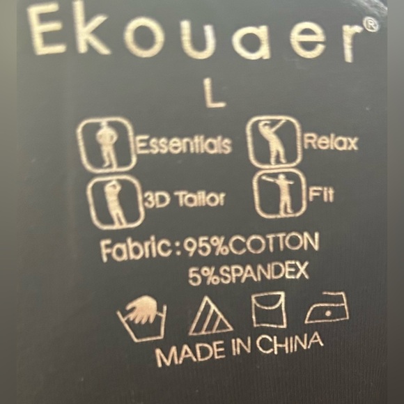 Ekouaer Women's Thermal Long Johns Base Layer Fit Black top - Large - Picture 4 of 4